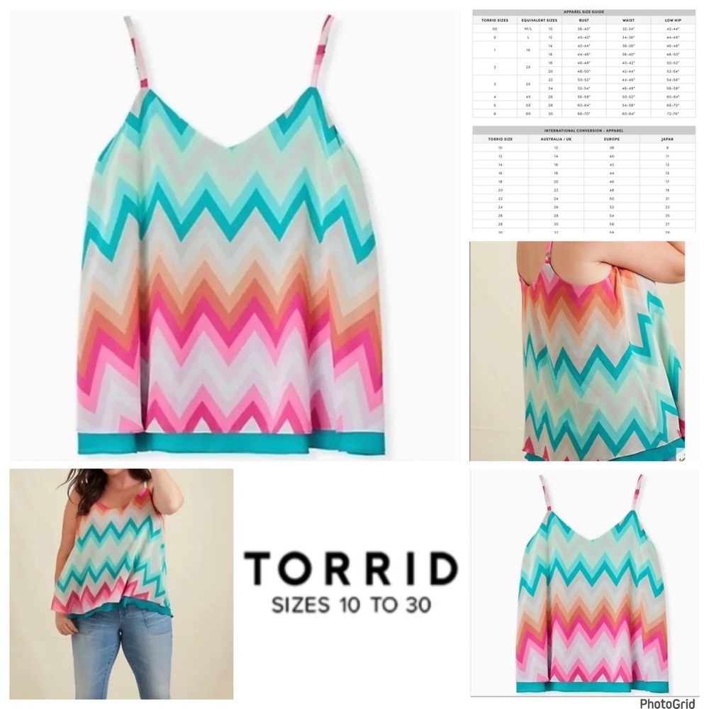 Torrid 4 multicolored tank top plus size DEFECTS